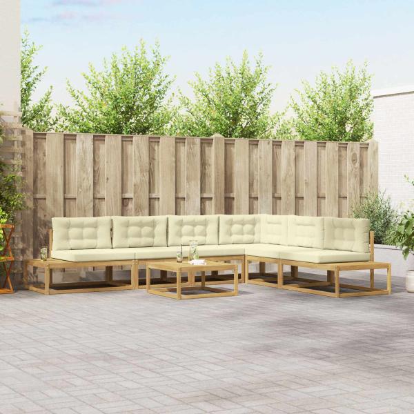 ARDEBO.de - 7 stk. Outdoor-Sofagarnitur Polyester Weiß