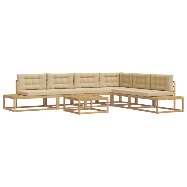 Outdoor-Sofagarnitur 7 stk. 5-Sitzer Polyester Weiß
