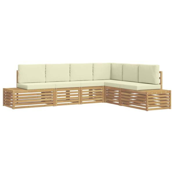 6 stk. Outdoor-Sofagarnitur Polyester Weiß
