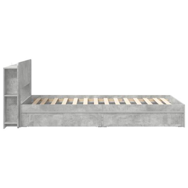 Bettgestell mit Stauraum Betongrau 90 x 190 cm Holzwerkstoff