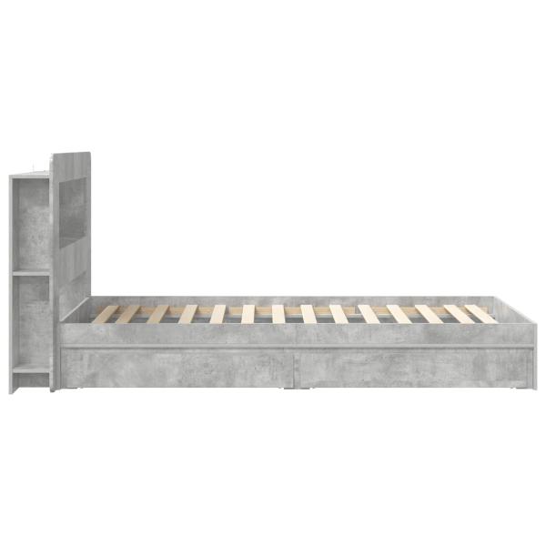 Bettgestell mit Stauraum Betongrau 90 x 190 cm Holzwerkstoff