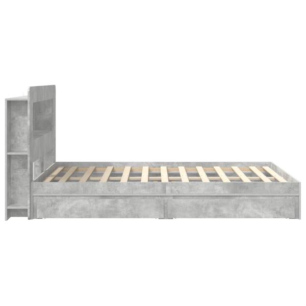 Bettgestell mit Stauraum Betongrau 150 x 200 cm Holzwerkstoff