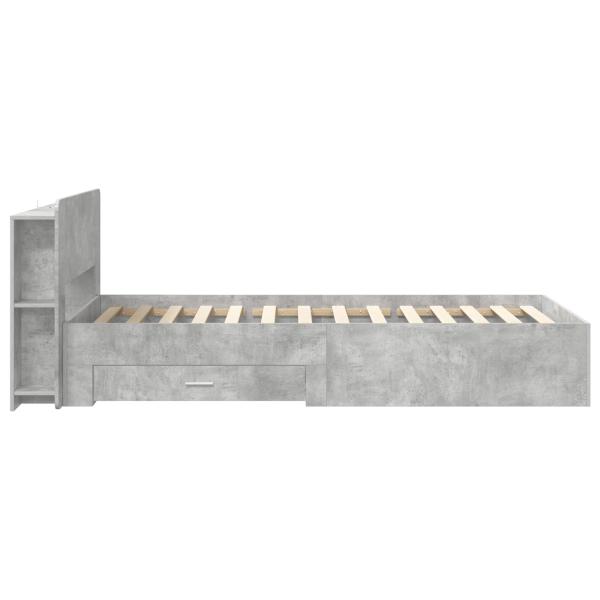 Bettgestell mit Stauraum Betongrau 75 x 190 cm Holzwerkstoff