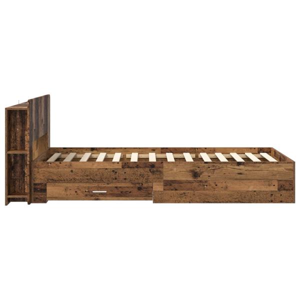 Bettgestell mit Stauraum Altholz 80 x 200 cm Holzwerkstoff