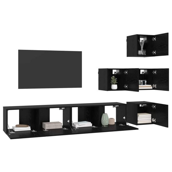 TV-Schrankset 6 Stk. Schwarze Eiche Holzwerkstoff