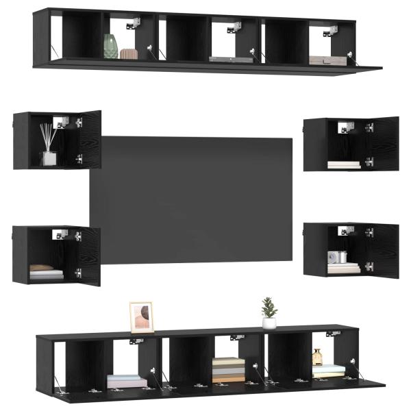 TV-Schrankset 10 pcs 180 x 30 x 30 cm Schwarze Eiche