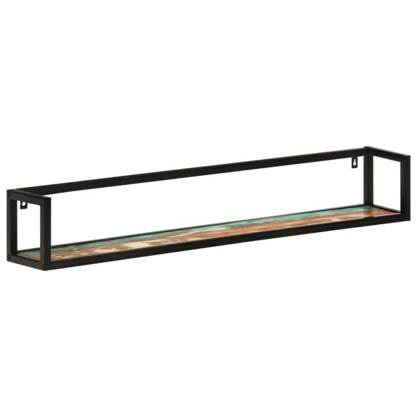 Wandregale 2 Stk. 110x17x17 cm Altholz Massiv und Eisen