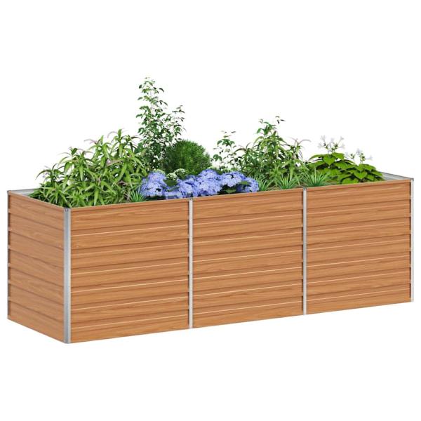 Hochbeet Hellbraun 240 x 80 x 77 cm Verzinkter Stahl