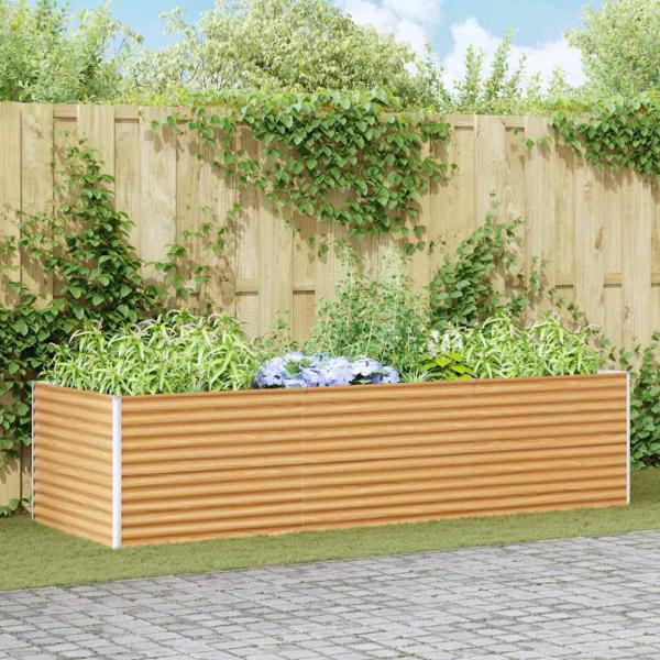 ARDEBO.de - Hochbeet Hellbraun 290 x 100 x 68 cm Verzinkter Stahl