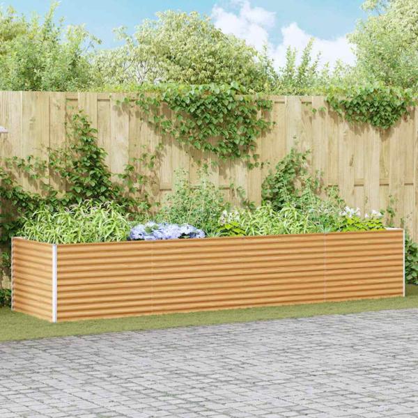 ARDEBO.de - Hochbeet Hellbraun 390 x 100 x 68 cm Verzinkter Stahl