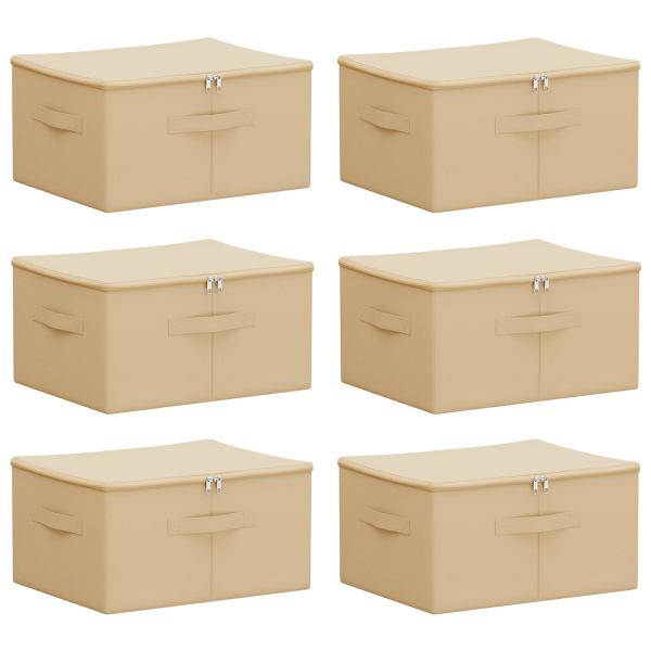 Aufbewahrungsbox 6 stk. Vliesstoff 43 x 34 x 23 cm 33,6 L Creme