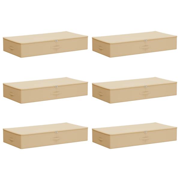 Aufbewahrungsbox 6 stk. Vliesstoff 100 x 50 x 18 cm 90 l Creme