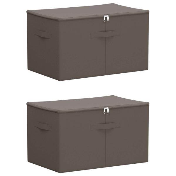 Aufbewahrungsbox 2 stk. Vliesstoff 55 x 35 x 32 cm 61,6 L Grau
