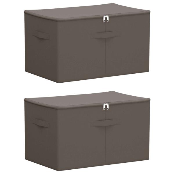 Aufbewahrungsbox 2 stk. Vliesstoff 60 x 43 x 35 cm 90,3 L Grau