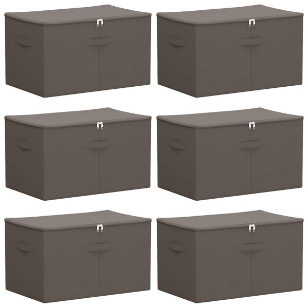 Aufbewahrungsbox 6 stk. Vliesstoff 60 x 43 x 35 cm 90,3 L Grau