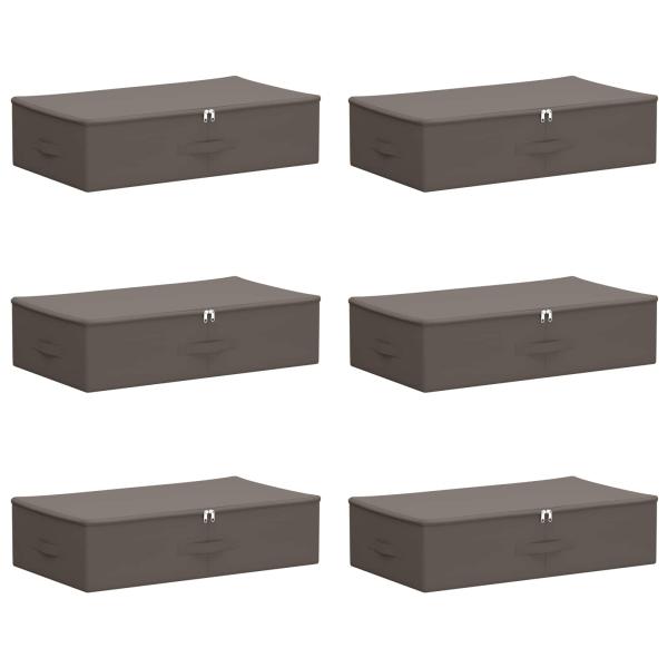 Aufbewahrungsbox 6 stk. Vliesstoff 70 x 40 x 18 cm 50,4 L Grau