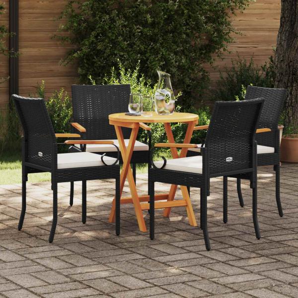 Gartenstühle 4 stk. Schwarz und Cremeweiß