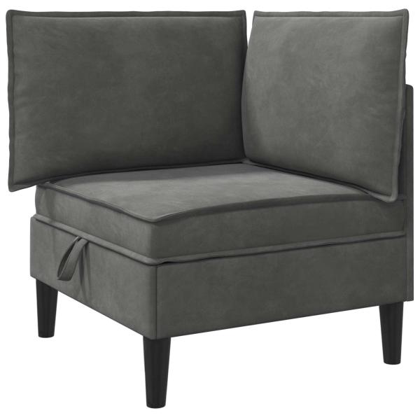 Sofa mit Stauraum Dunkelgrau Samt