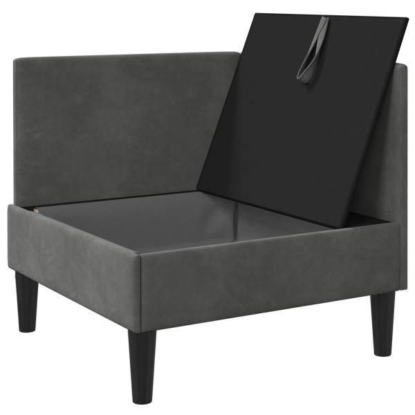 Sofa mit Stauraum Dunkelgrau Samt
