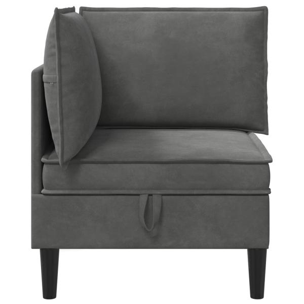 Sofa mit Stauraum Dunkelgrau Samt