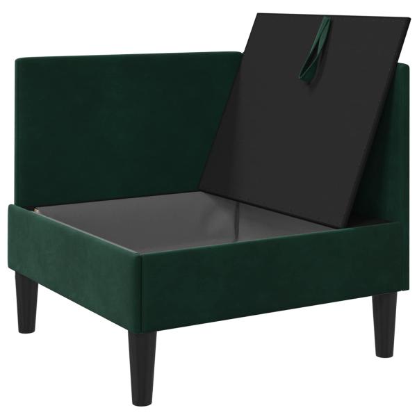 Sofa mit Stauraum Dunkelgrün Samt