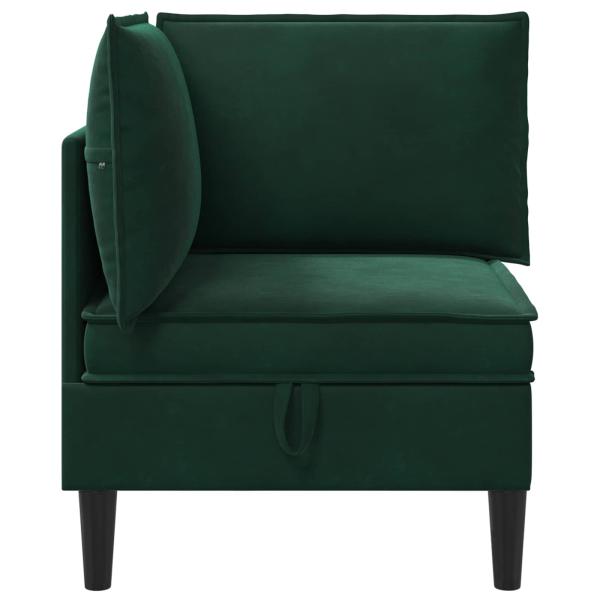 Sofa mit Stauraum Dunkelgrün Samt