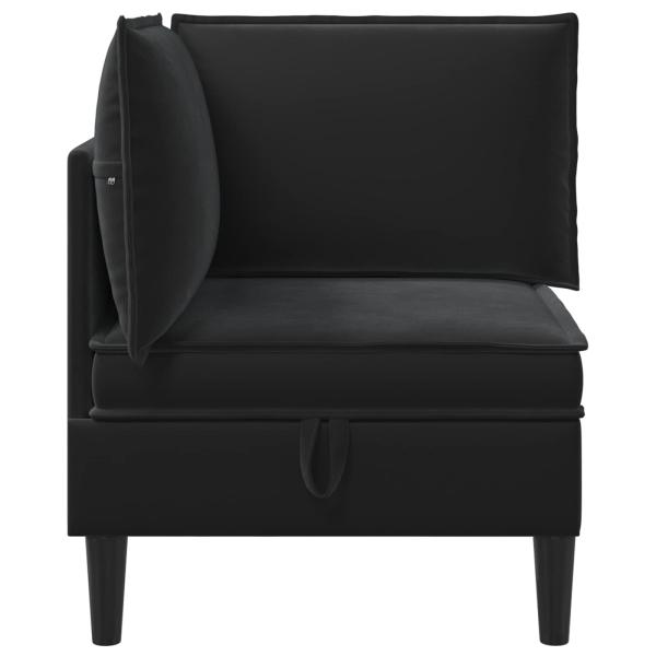 Sofa mit Stauraum Schwarz Samt