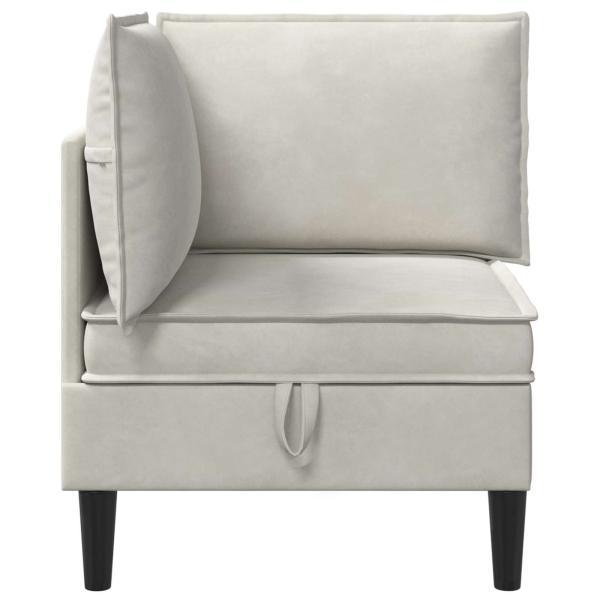 Sofa mit Stauraum Creme Samt