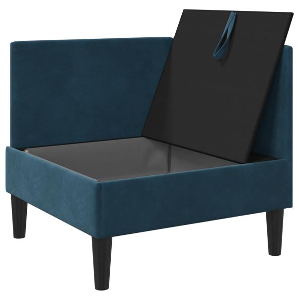 Sofa mit Stauraum Blau Samt