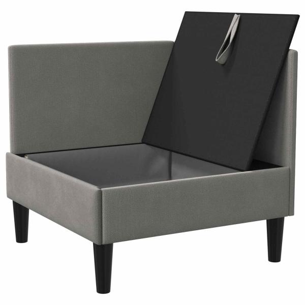 Ecksofa mit Stauraum Dunkelgrau Samt