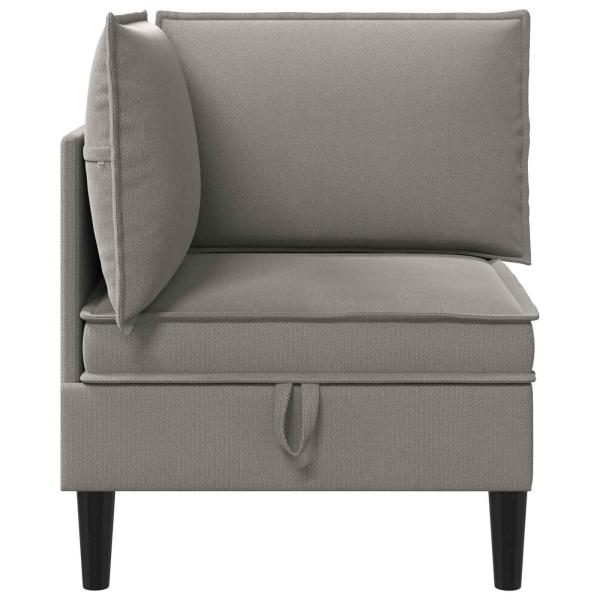Ecksofa mit Stauraum Dunkelgrau Samt