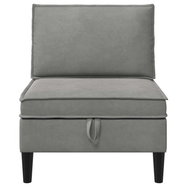 Mittels Sofa mit Stauraum Hellgrau Samt