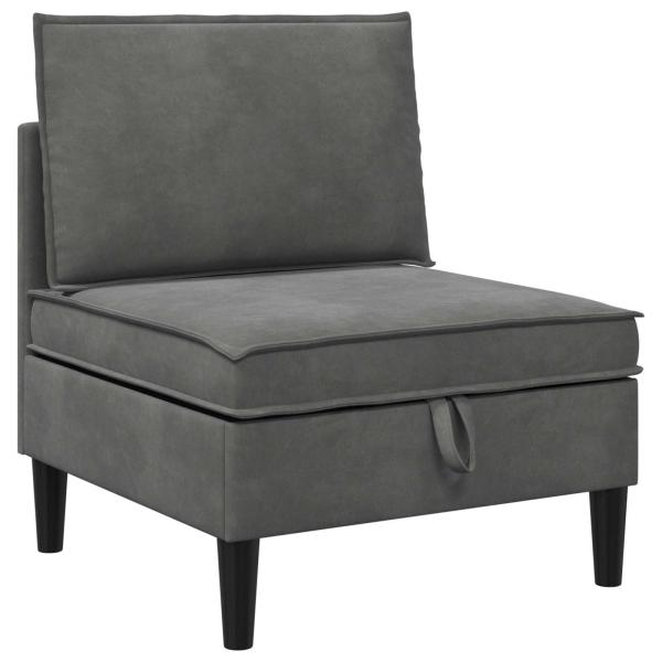Mittels Sofa mit Stauraum Dunkelgrau Samt