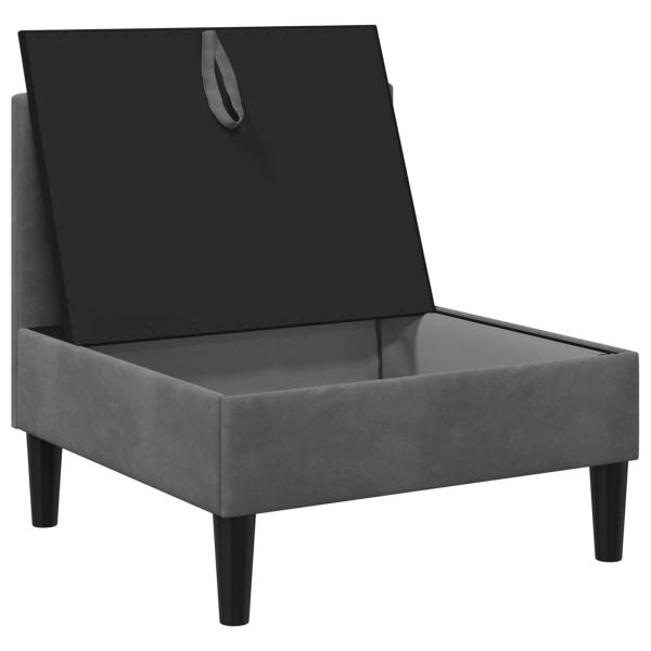 Mittels Sofa mit Stauraum Dunkelgrau Samt