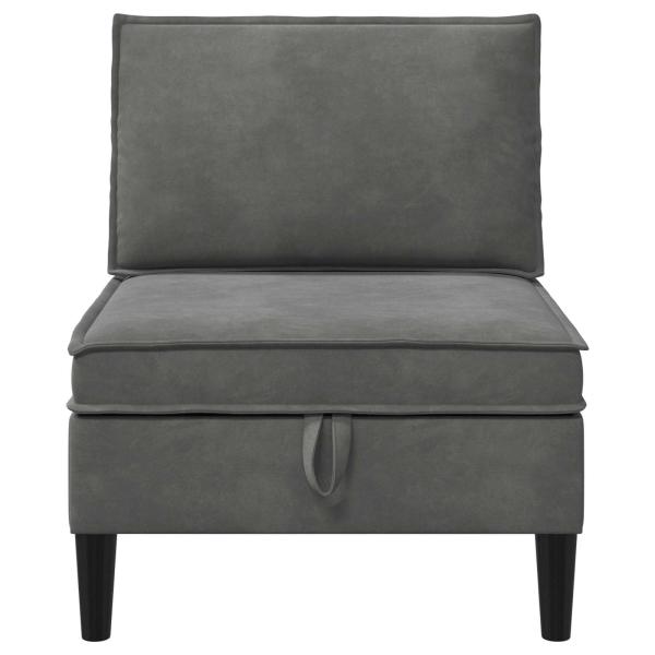 Mittels Sofa mit Stauraum Dunkelgrau Samt