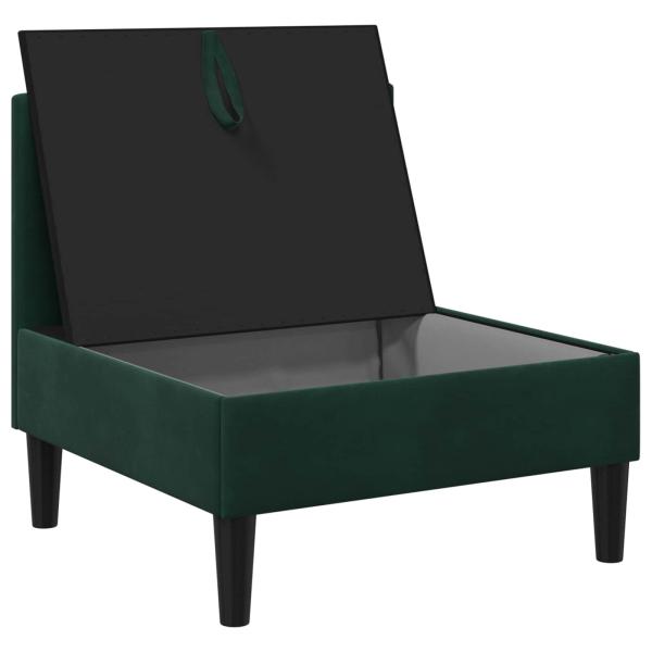 Mittels Sofa mit Stauraum Dunkelgr?n Samt
