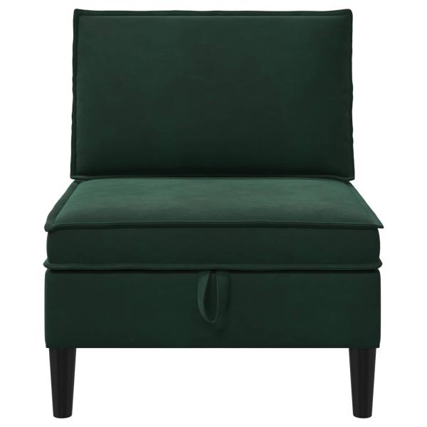Mittels Sofa mit Stauraum Dunkelgr?n Samt