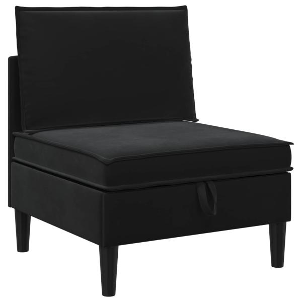 Mittels Sofa mit Stauraum Schwarz Samt