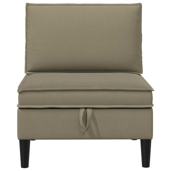 Mittelsofa mit Stauraum Khaki Samt