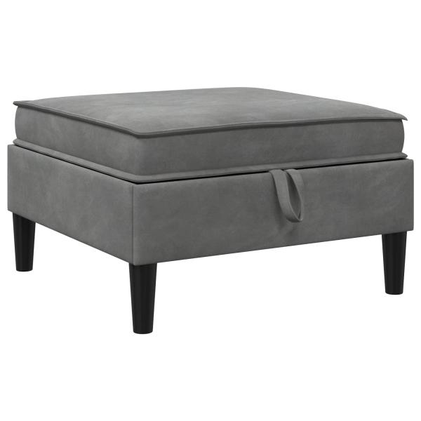 Sofa-Hocker mit Stauraum Dunkelgrau Samt