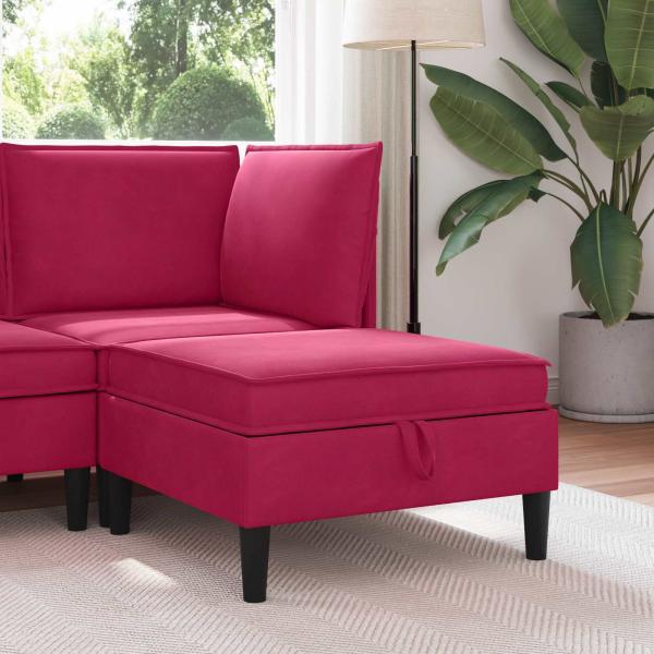 ARDEBO.de - Sofa-Hocker mit Stauraum Weinrot Samt