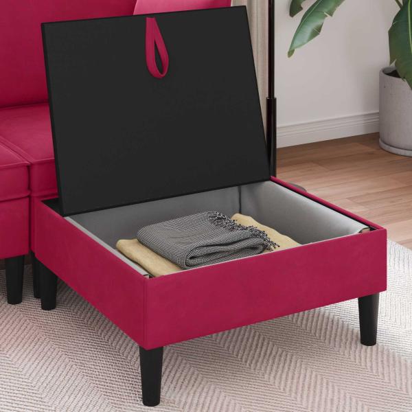Sofa-Hocker mit Stauraum Weinrot Samt