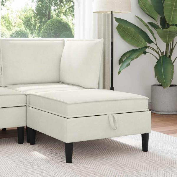 ARDEBO.de - Sofa-Hocker mit Stauraum Creme Samt