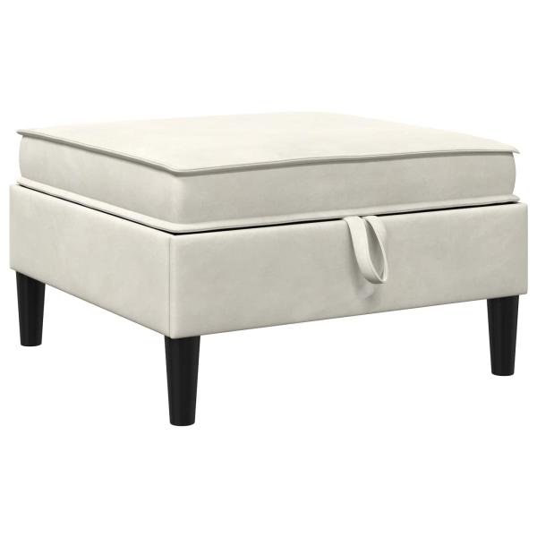 Sofa-Hocker mit Stauraum Creme Samt