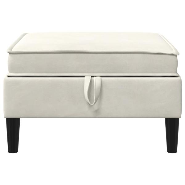 Sofa-Hocker mit Stauraum Creme Samt