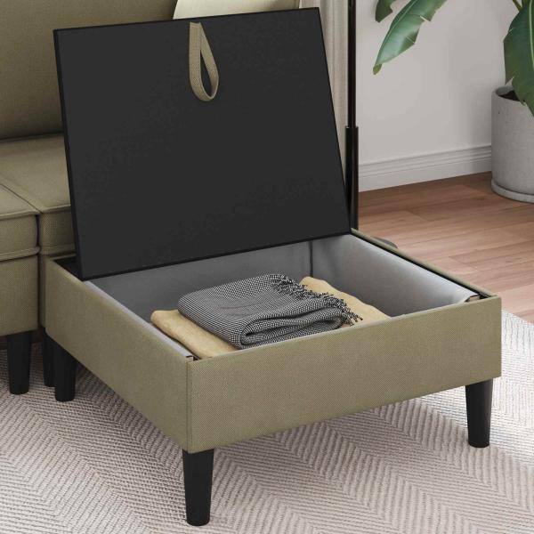 Sofa-Hocker mit Stauraum Khaki Samt