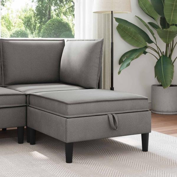 ARDEBO.de - Sofa-Hocker mit Stauraum Dunkelgrau Samt