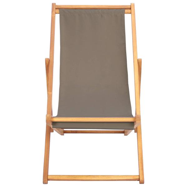 Liegestuhl Taupe Massivholz Teak