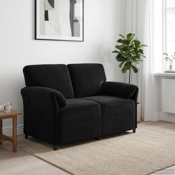 ARDEBO.de - 2-Sitzer Sofa Schwarz 138 x 83 x 95 cm Samt