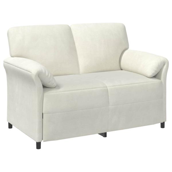 2-Sitzer Sofa Creme 138 x 83 x 95 cm Samt